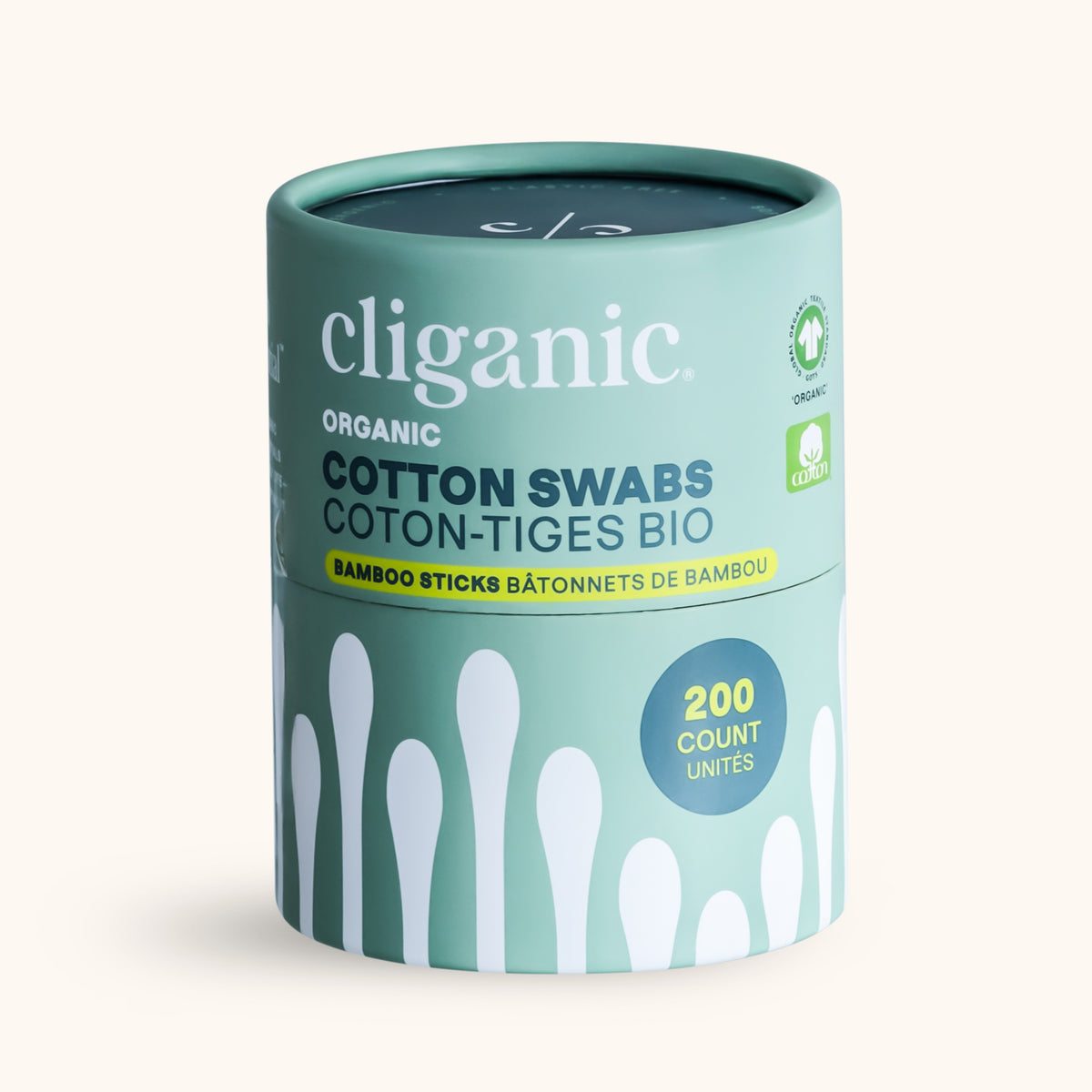 Cliganic Organic Cotton Swabs (200 ct)