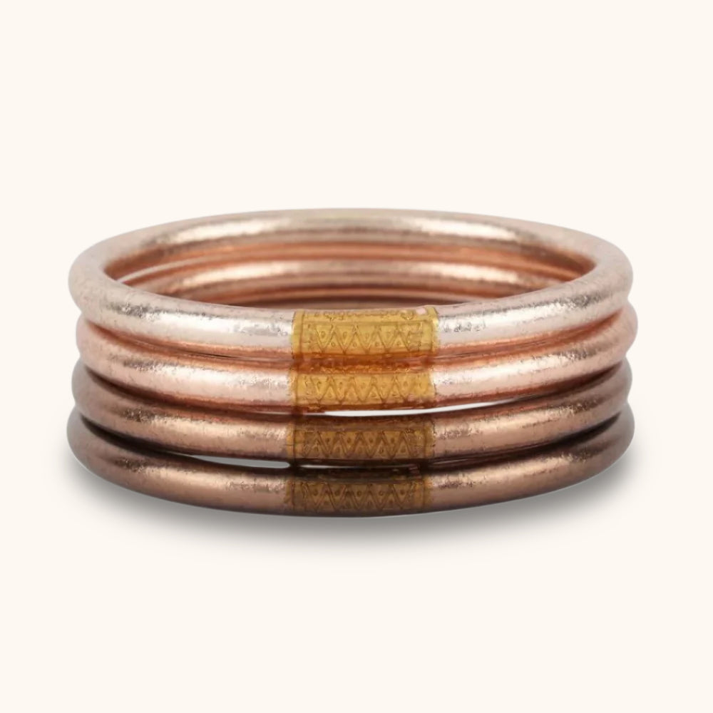 BuDhaGirl Fawn All Weather Bangles (Set of 4) - Serenity Prayer