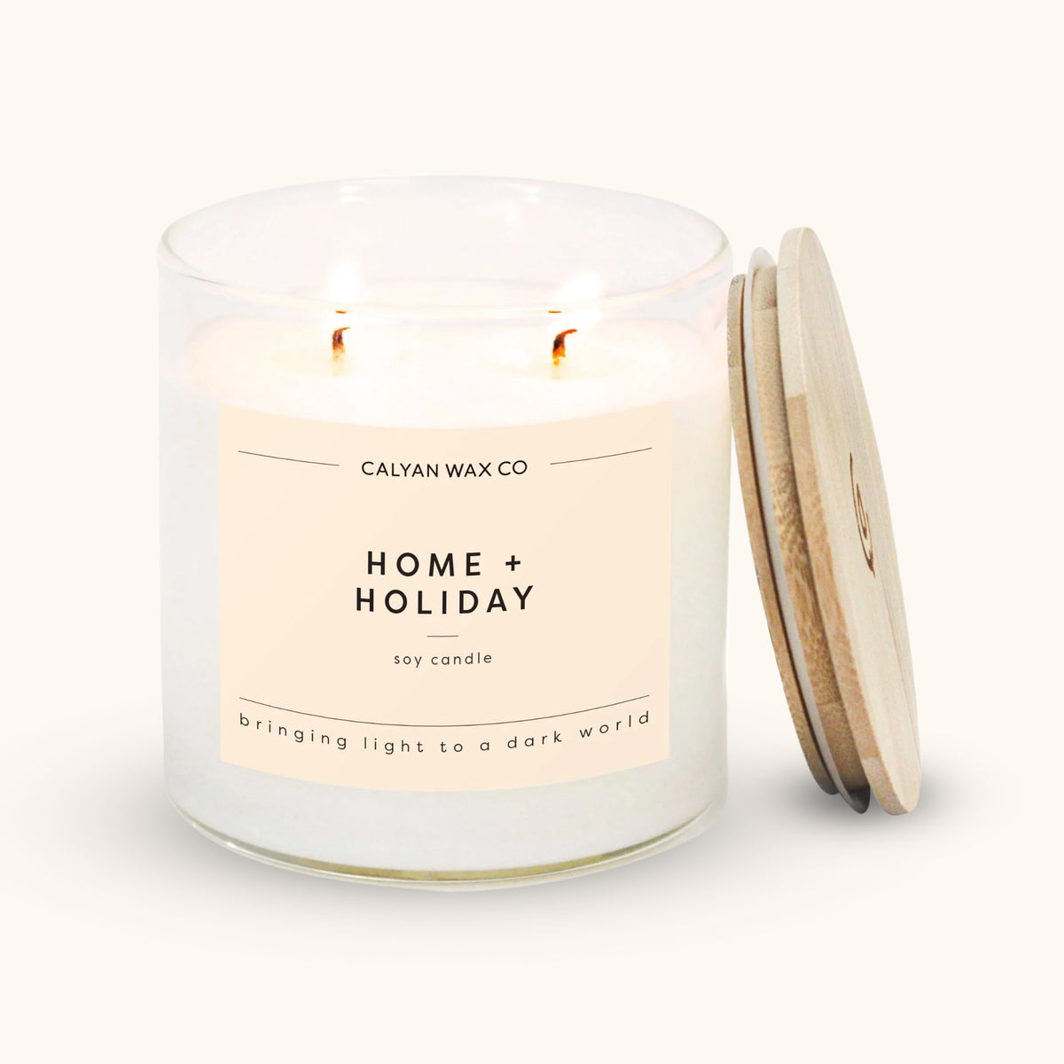 The Rustic House Home for the Holidays Glass Candle