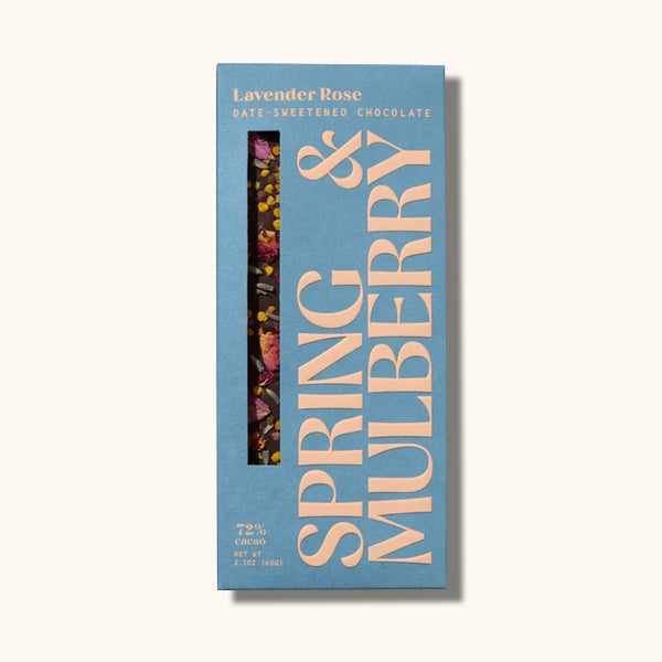 Spring & Mulberry Lavender Rose Date-Sweetened Dark Chocolate