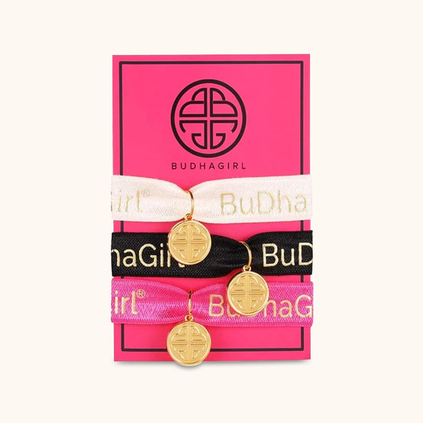 BuDhaGirl Mindful Glamour Set of 3 Branded Stretch Ties