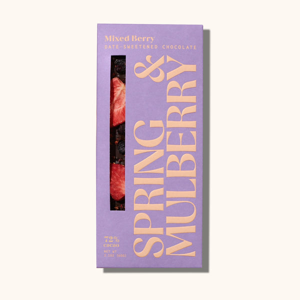 Spring & Mulberry Mixed Berry Date-Sweetened Dark Chocolate