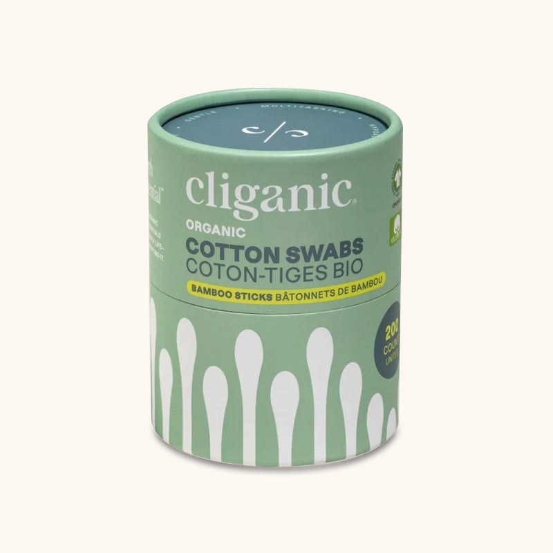 Cliganic Organic Cotton Swabs - Bamboo Sticks