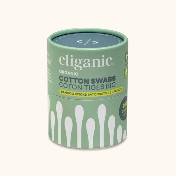 Cliganic Organic Cotton Swabs - Bamboo Sticks