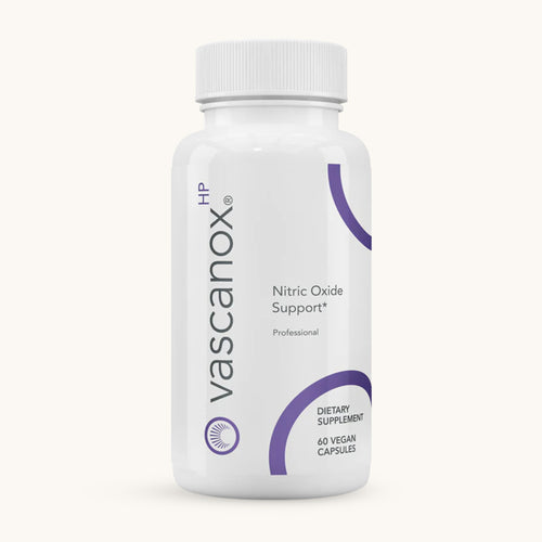 Calroy Vascanox HP supplement bottle for nitric oxide and cardiovascular support