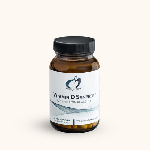 Vitamin D Synergy supplement capsules for bone strength and immune health